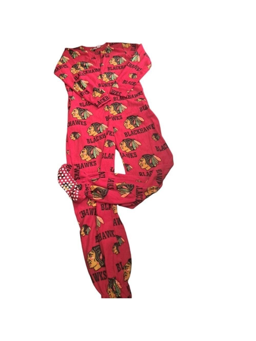 NHL Concepts CHICAGO BLACK HAWKS full piece gripped footed PJ'S hockey Ladies L